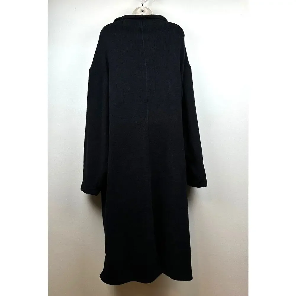 Free People Beach Blanca Maxi Dress Oversized Slouchy Black Large Coastal Preppy